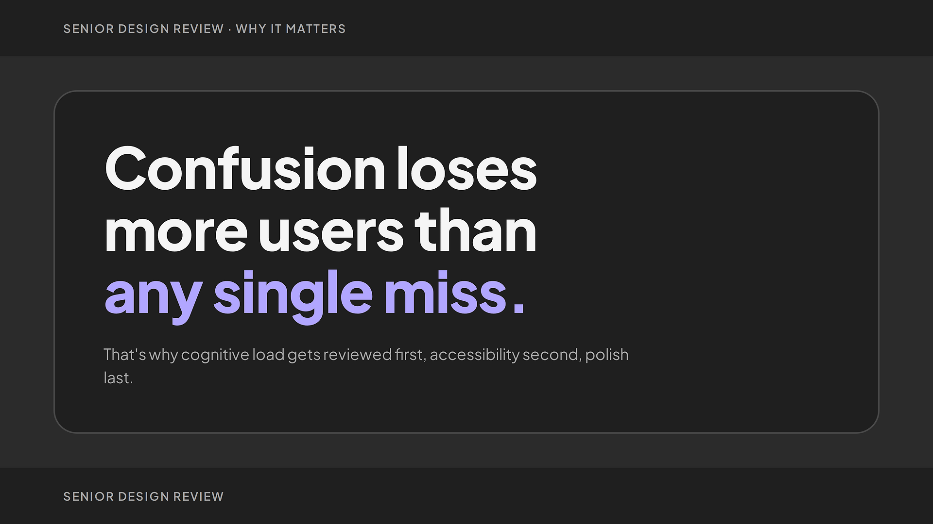 Senior Design Review "why it matters" statement slide