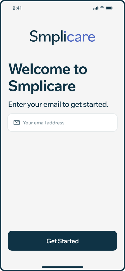 Smplicare welcome screen